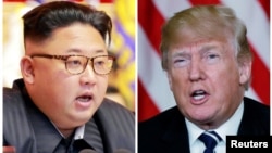 ABŞ prezidenti Donald Trump (sağda) və Şimali Koreya lideri Kim Jong Un 