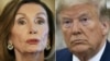 Nümayəndələr Palatasının spikeri Nancy Pelosi (solda) və prezident Donald Trump