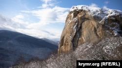 Кок-Таш: путешествие к «синему камню» по заснеженным лесным тропам (фотогалерея)