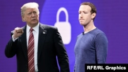 Donald Trump və Mark Zuckerberg (kollaj) 