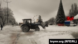 Снег в Керчи, 7 января 2018 года